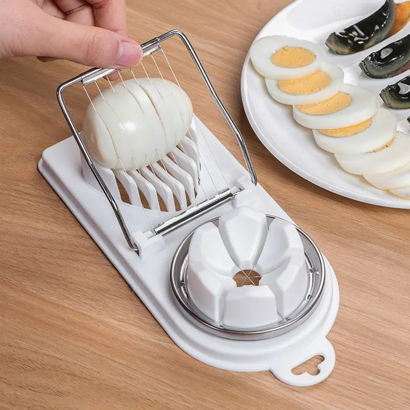 Multifunctional Egg Slicers Stainless Steel Slicer Fancy Splitter Egg Cutting Tool Home Two in One Egg Cutter Kitchen Gadgets