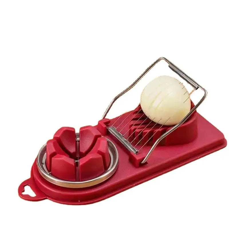 Multifunctional Egg Slicers Stainless Steel Slicer Fancy Splitter Egg Cutting Tool Home Two in One Egg Cutter Kitchen Gadgets